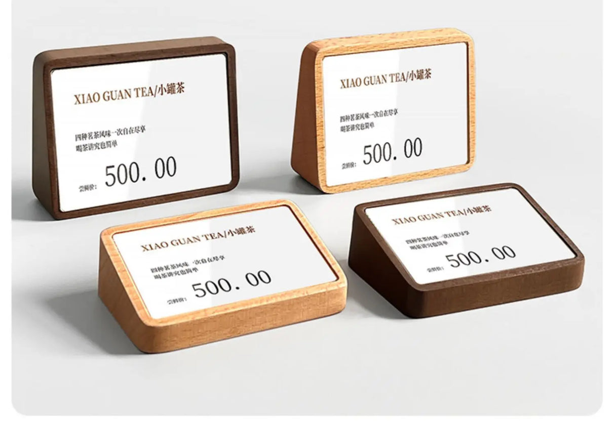 無垢材テーブルカードホルダー・縦型プライスボード