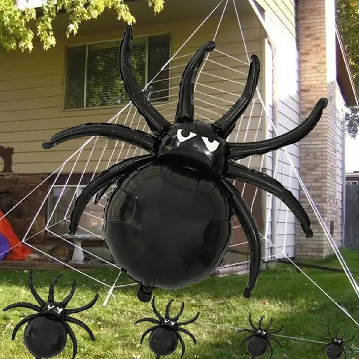 イベント・パーティー装飾|ブラックスパイダーバルーンセット(3個)