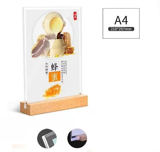 両面クリア卓上アクリルサインホルダー