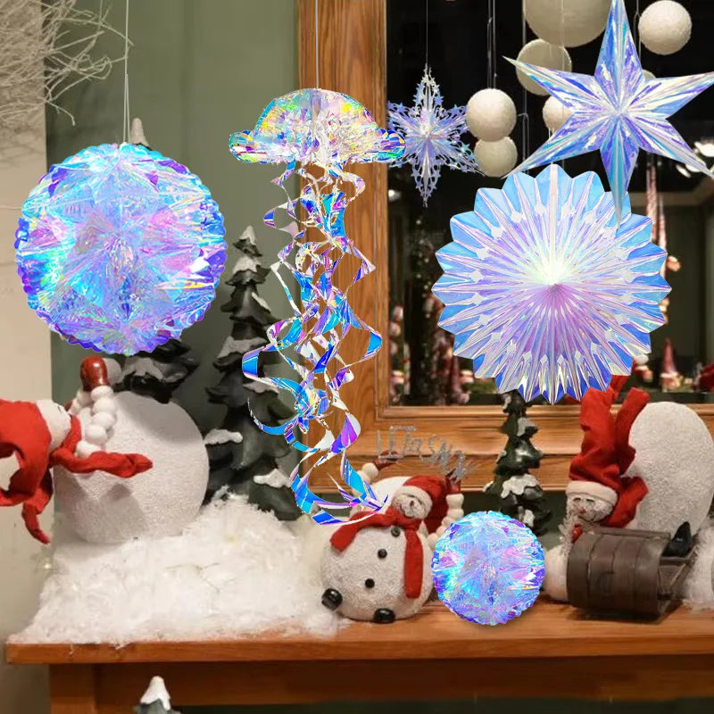 オーロラカラー天井飾り吊り下げセット・パーティー・イベント用デコレーションアイテム