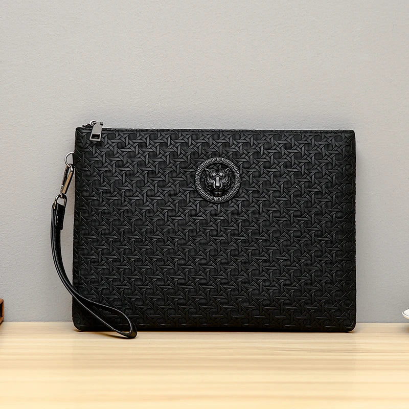 |イベント・ノベルティ用品 | 高品質PUレザーメンズビジネスクラッチバッグ