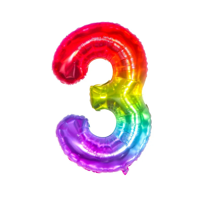 イベント・クリスマス装飾|グラデーションレインボー数字バルーン(ナンバーバルーン)