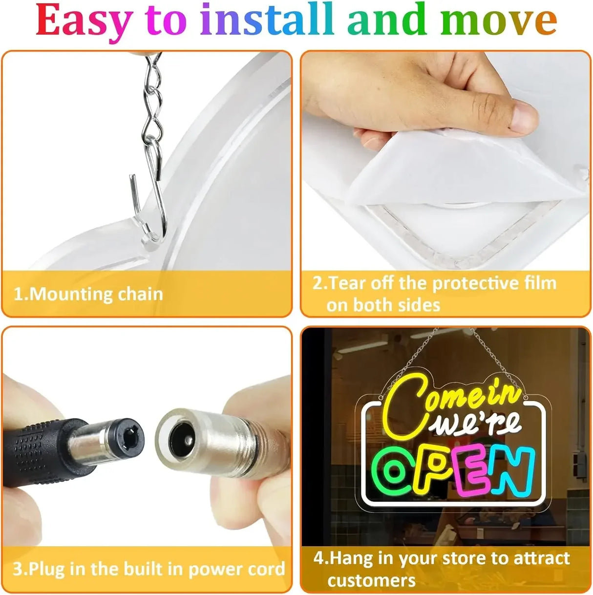 Come in We're Open LEDネオンサイン(ネオン看板)