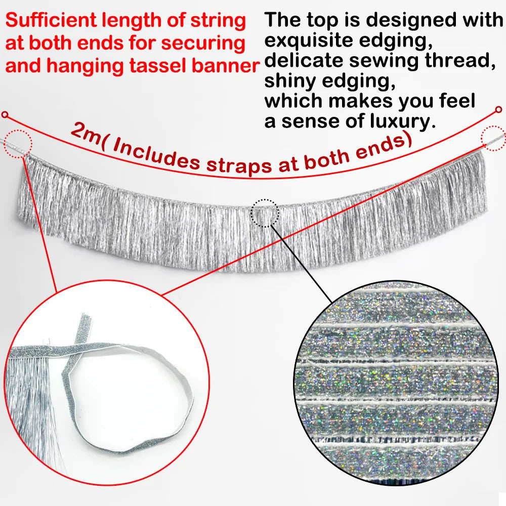 パーティー・インテリア装飾 誕生日用バナー フリンジガーランド 壁面装飾