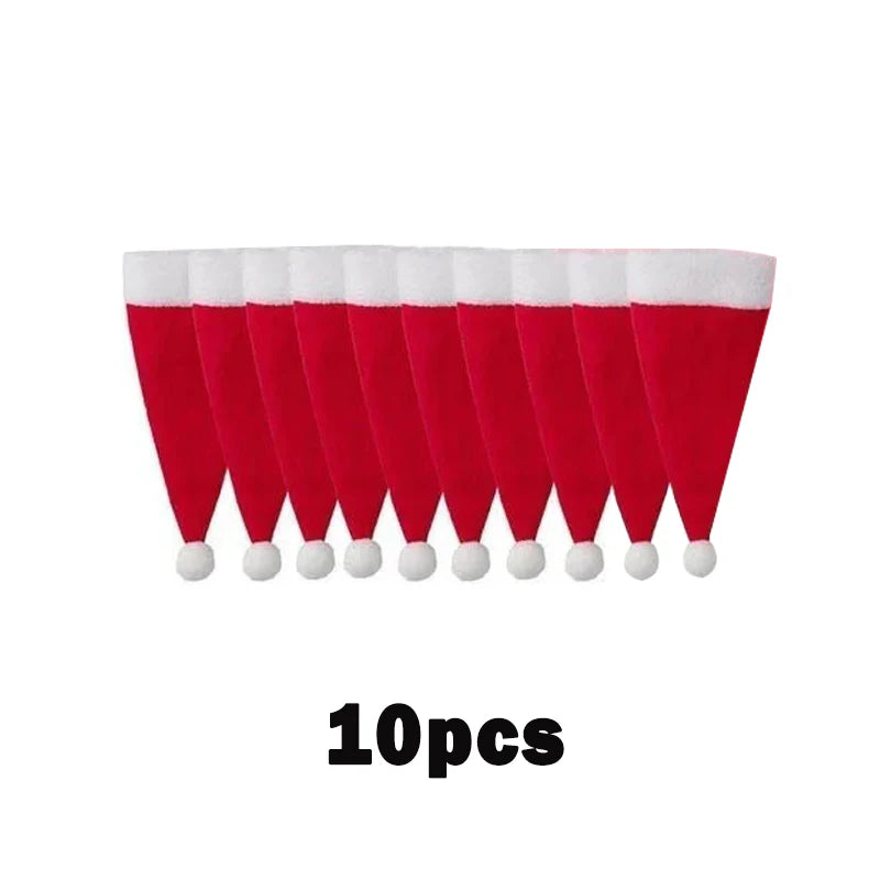 【クリスマス用装飾】可愛い!サンタ帽型 カトラリーホルダー(10個入 / 20個入)