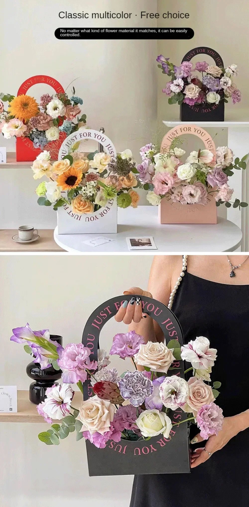 多目的折りたたみ式フラワーバスケット