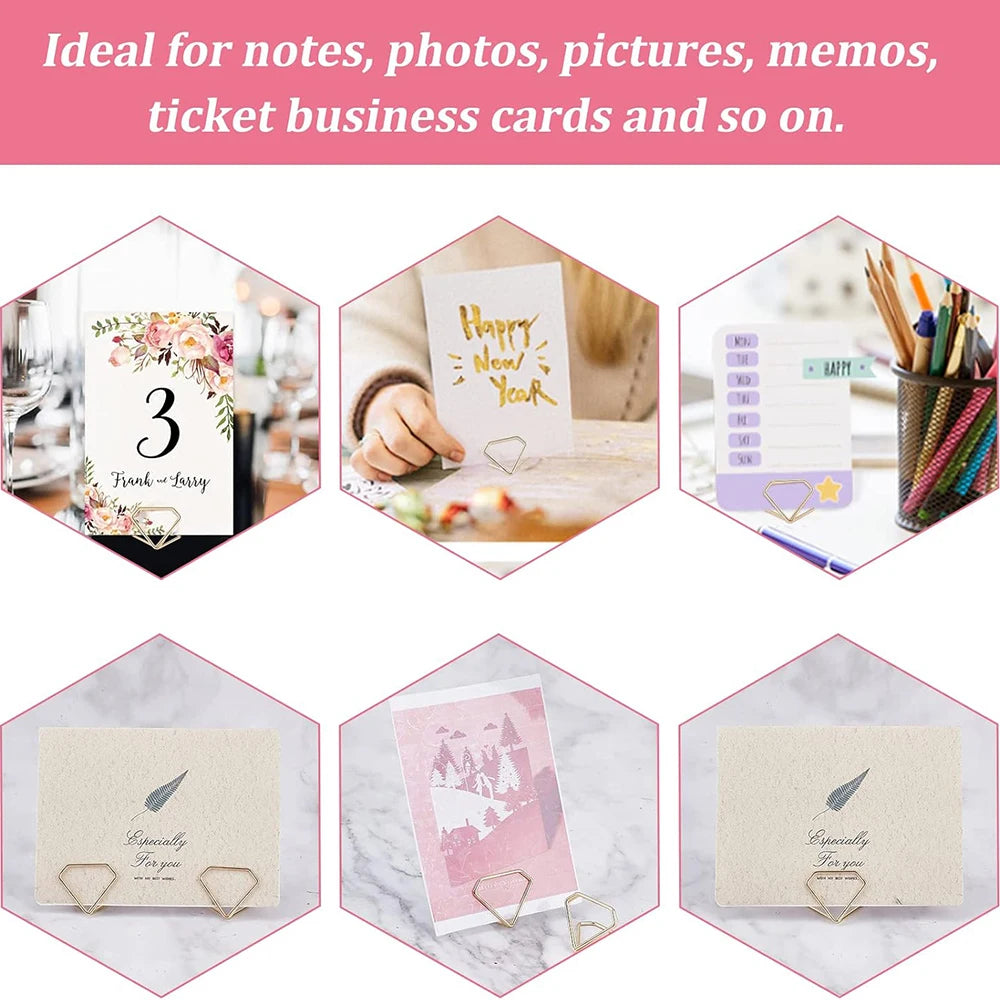 イベント・結婚式装飾|ダイヤ型メタルメモホルダー10個セット