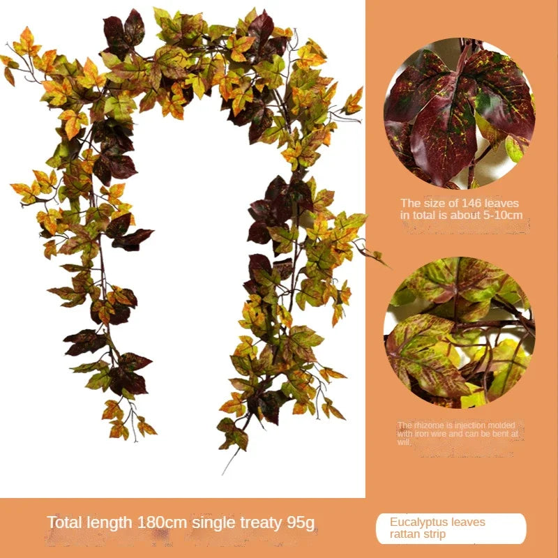 ハロウィンリース|秋のメープルリーフ フェイクガーランド