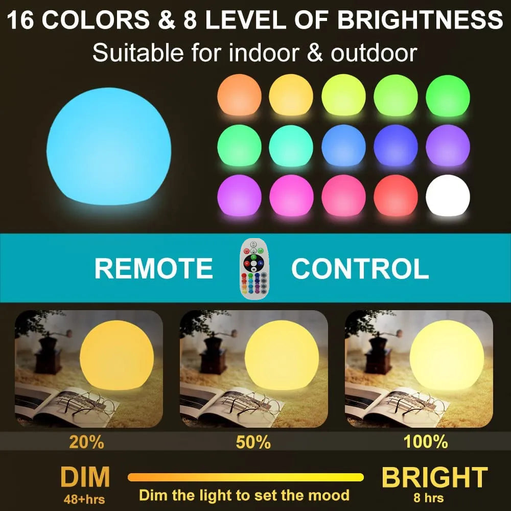 イベント・パーティー装飾|防水LEDガーデンボールライト(直径:10c~25c)