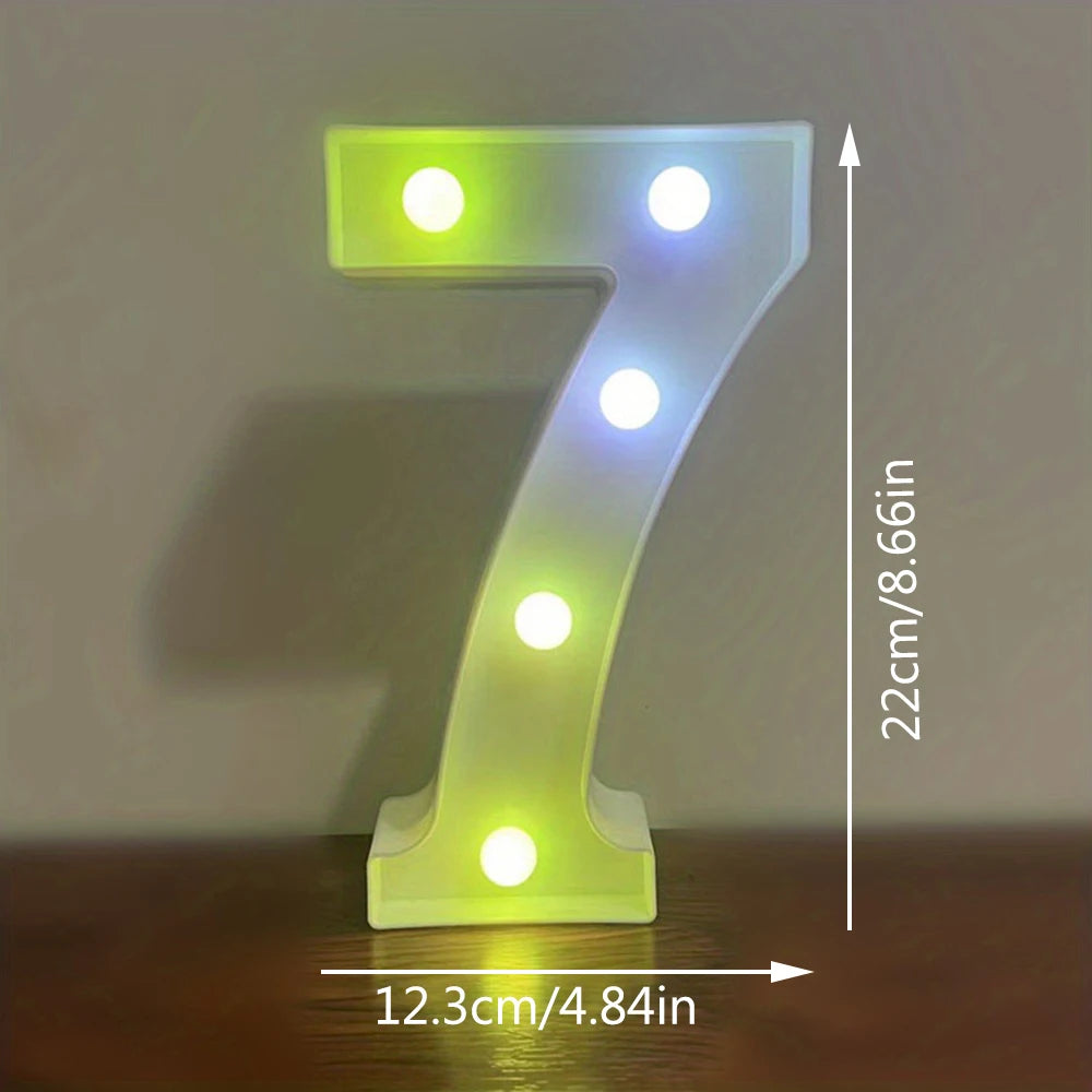 【LED装飾】LEDライト・デコレーションライト(アルファベット/数字)マルチカラー 22cm