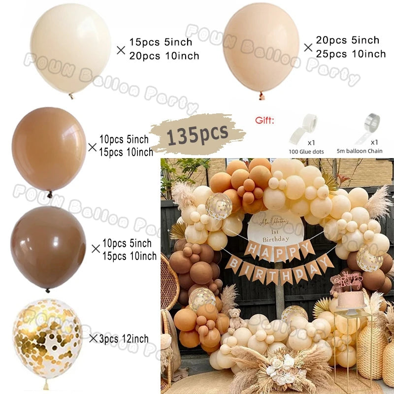 ベージュホワイト バルーンガーランドアーチキット