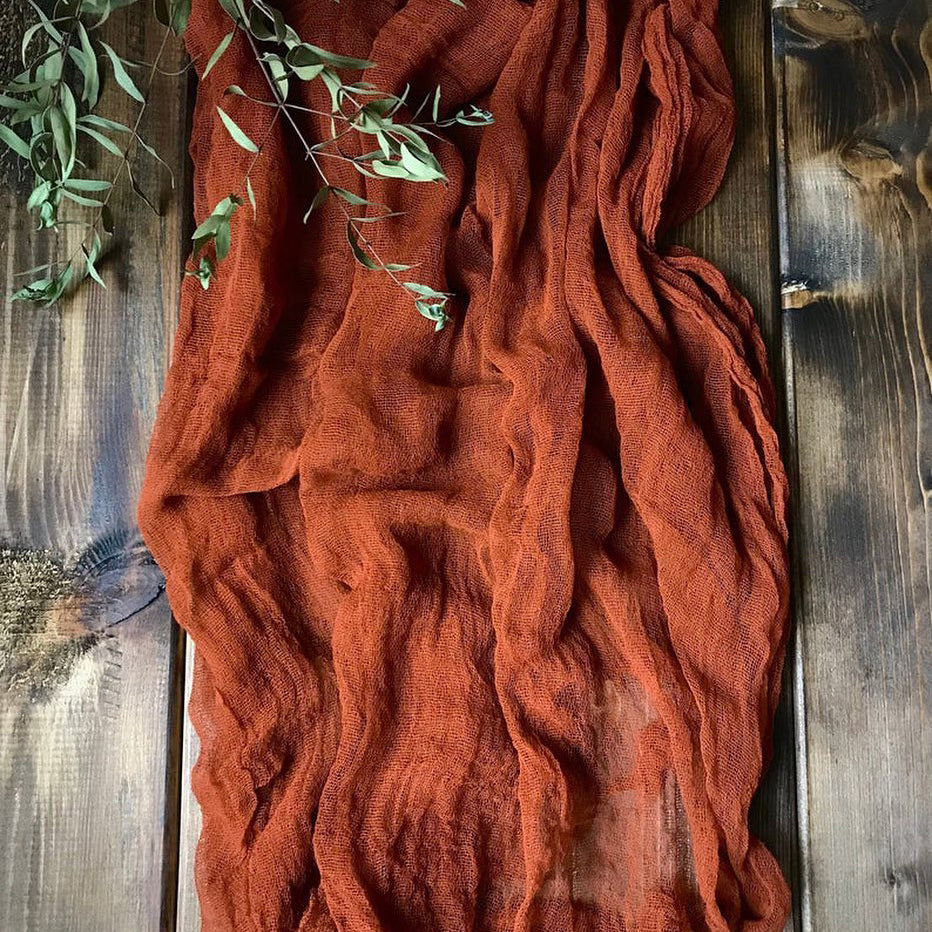 インテリア・パーティ装飾 | ワッシャー加工素材テーブルランナー | 全長0.5m/1.8m/3.4m/4m 結婚式に最適