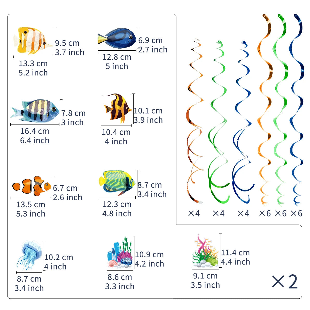 海の生き物 ハニカム飾り 吊り下げ装飾 パーティー装飾 海テーマ