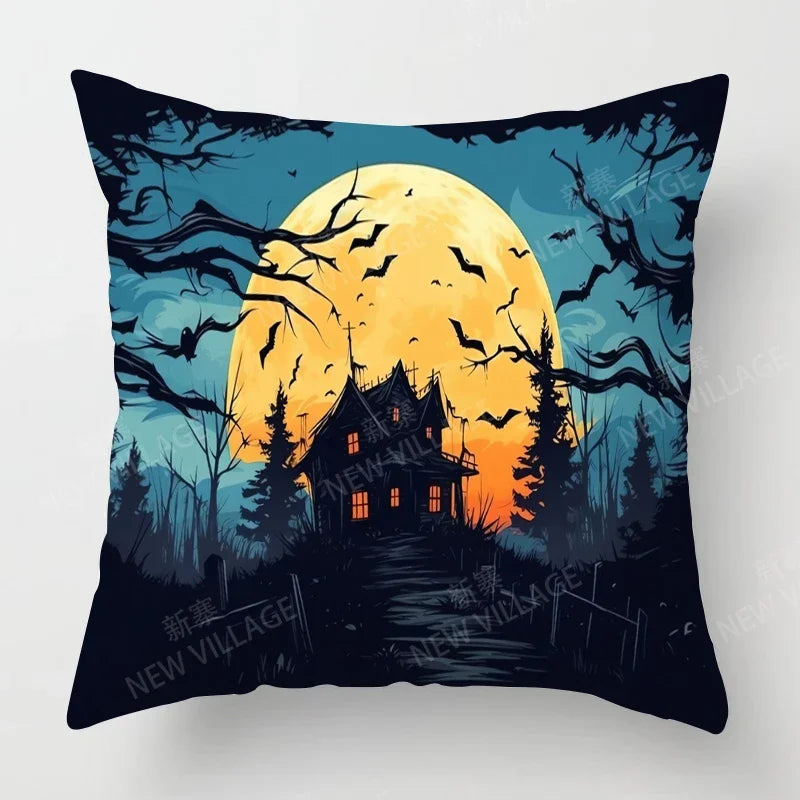 イベント・ハロウィングッズ|植物プリント装飾クッションカバー