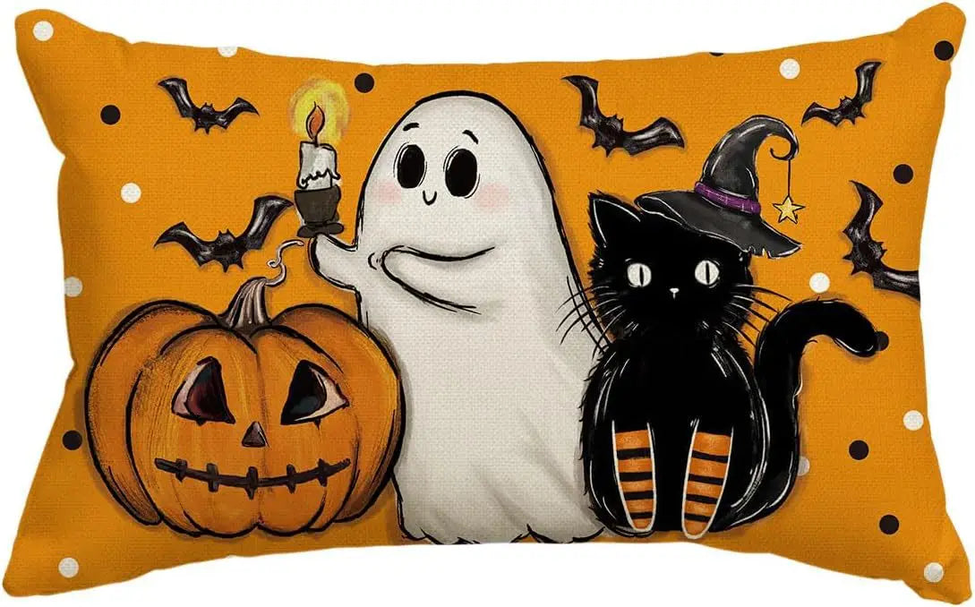 イベント・ハロウィングッズ|リネンクッションカバー30x50cm