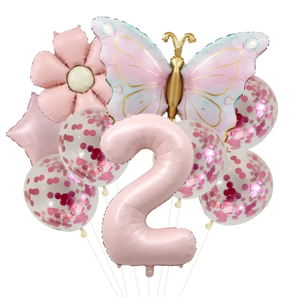 イベント・バルーン装飾 | 蝶&数字&フラワーバルーンセット