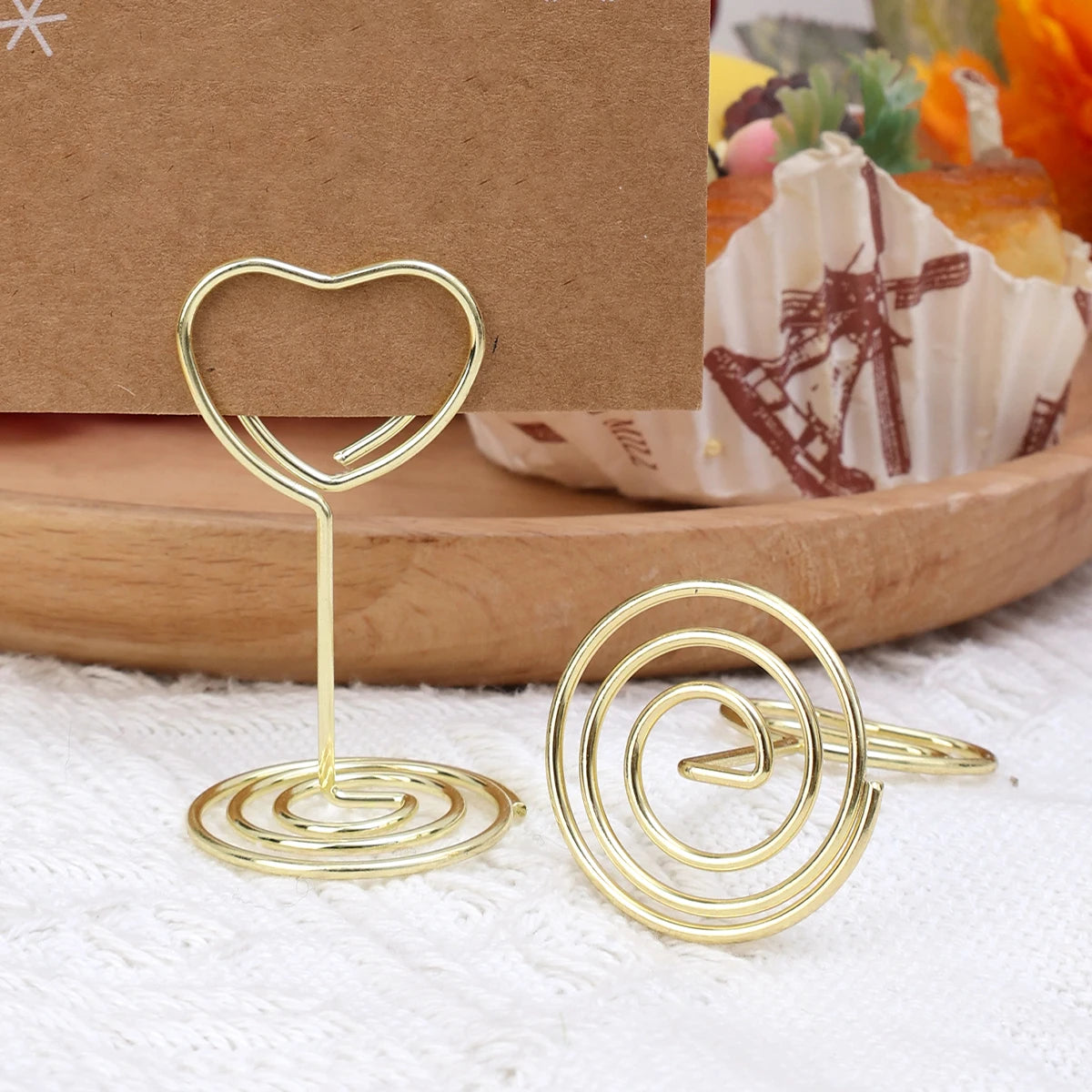 イベント・結婚式装飾|ハート型金属製プレースカードホルダー20個