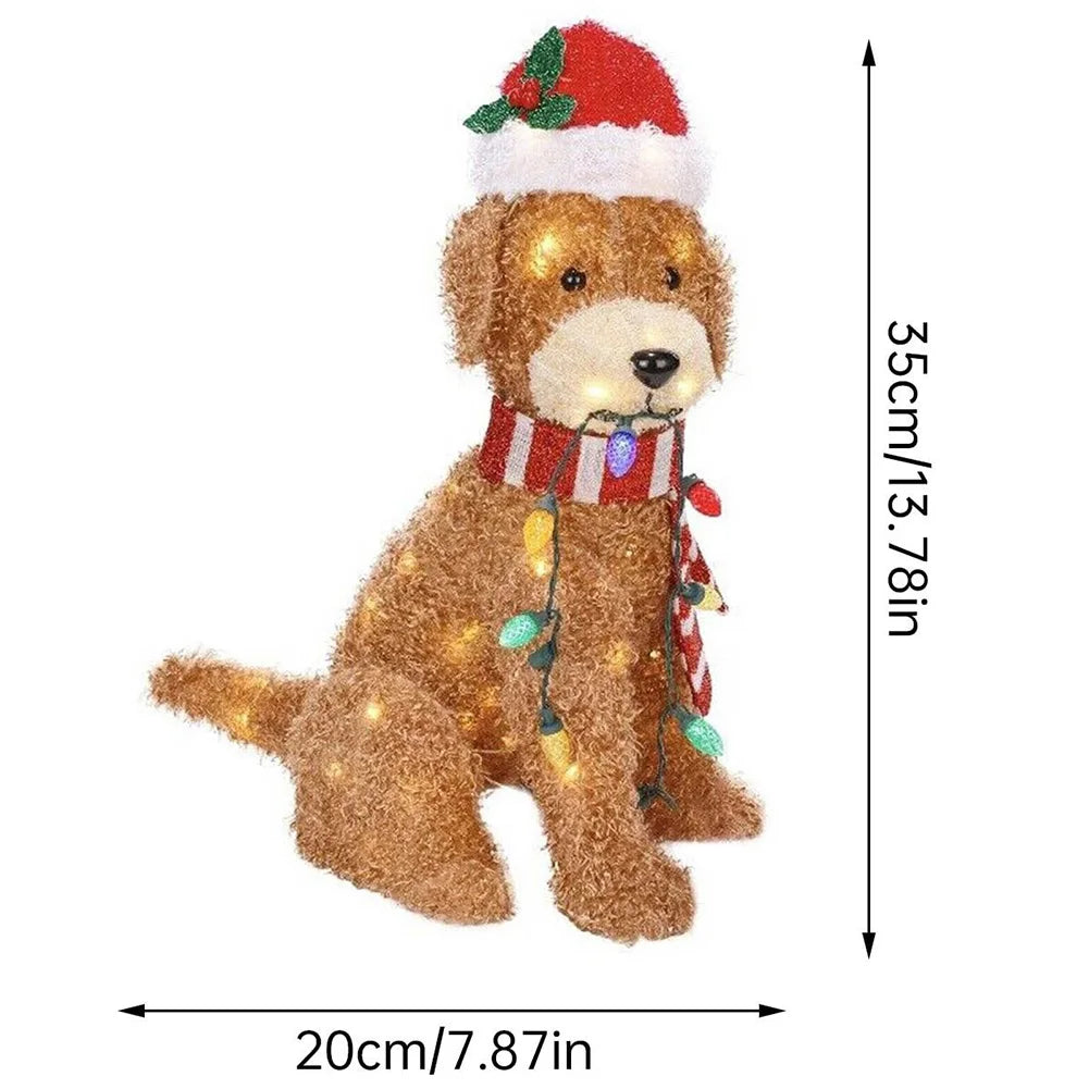 イベント・クリスマス装飾|LEDアクリルプレート型イルミネーション 子犬オーナメント