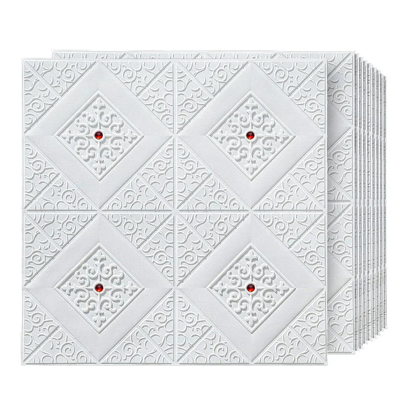 DIY用 3Dアンティーク調タイル風ステッカー 70x70cm 5pcs/10pcs 防水性