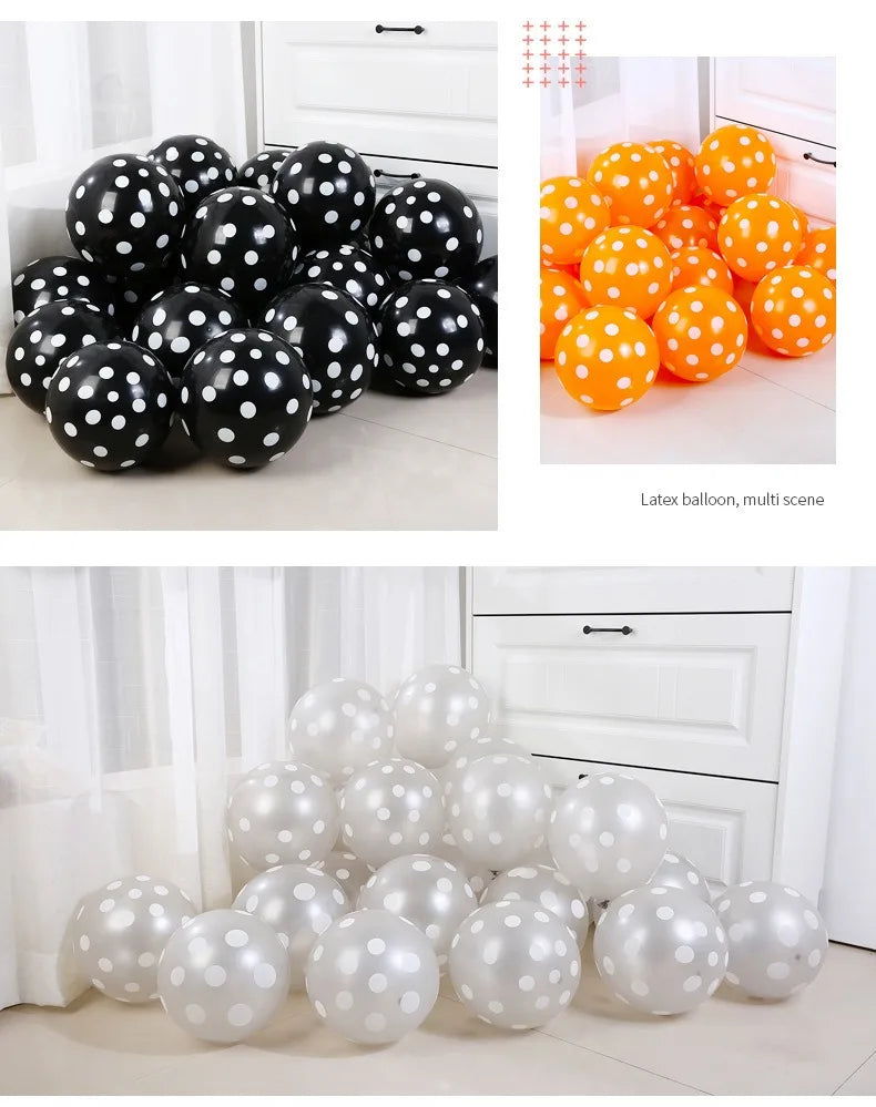 12インチ透明水玉バルーン 赤いドット型