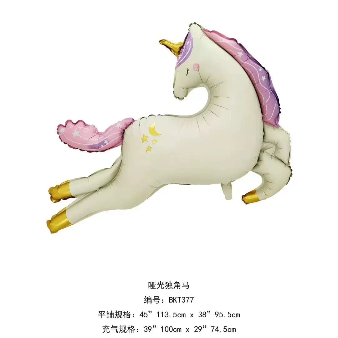 ユニコーン木製馬誕生日パーティーバルーン