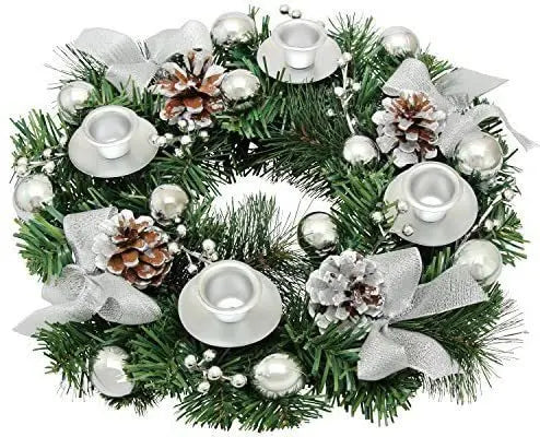 クリスマスリース|リボン付きクリスマスデコレーションリース