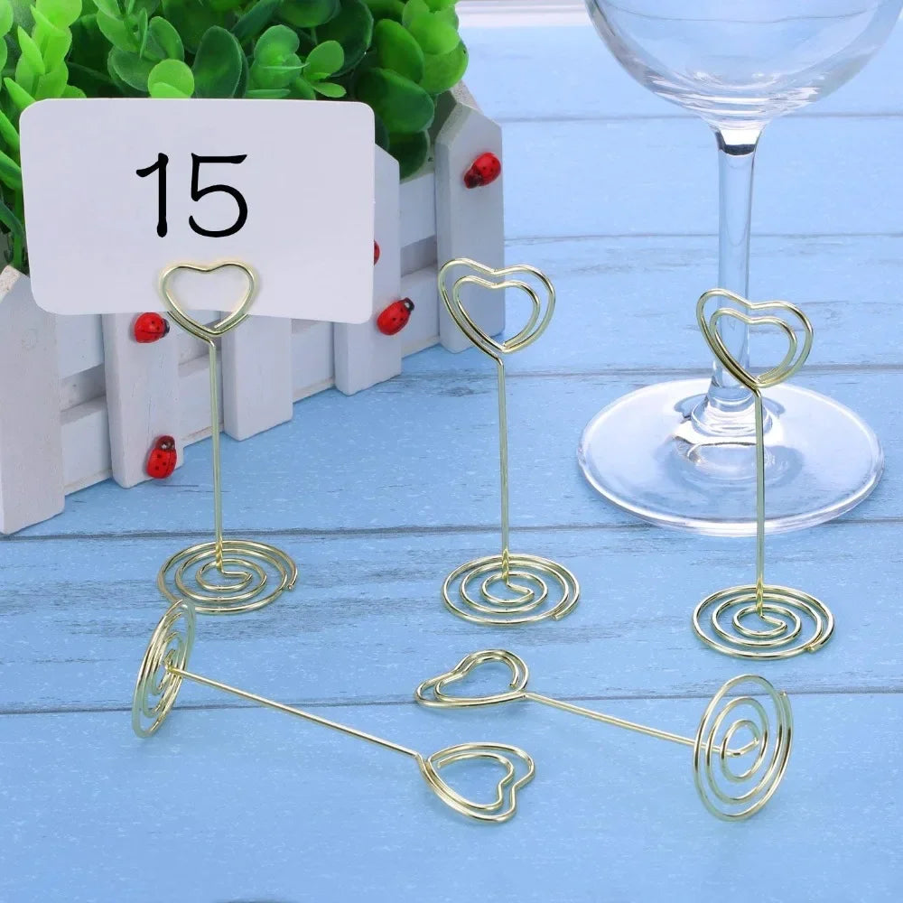 イベント・結婚式装飾|ハート型テーブル番号ホルダー10個セット