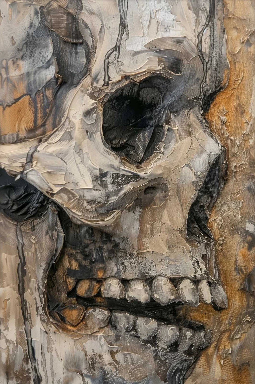 イベント・ハロウィングッズ|不気味な抽象スケルトンキャンバスアート