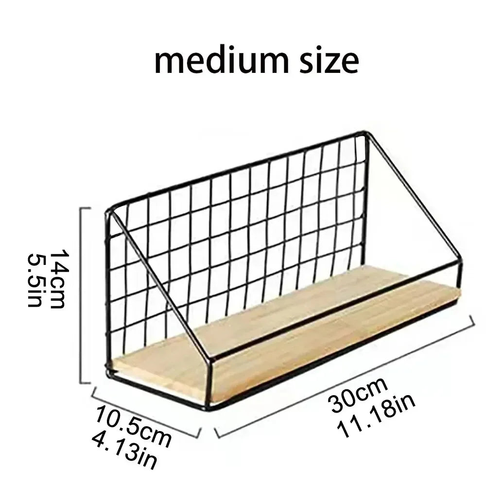 多機能アイアン壁掛け収納棚