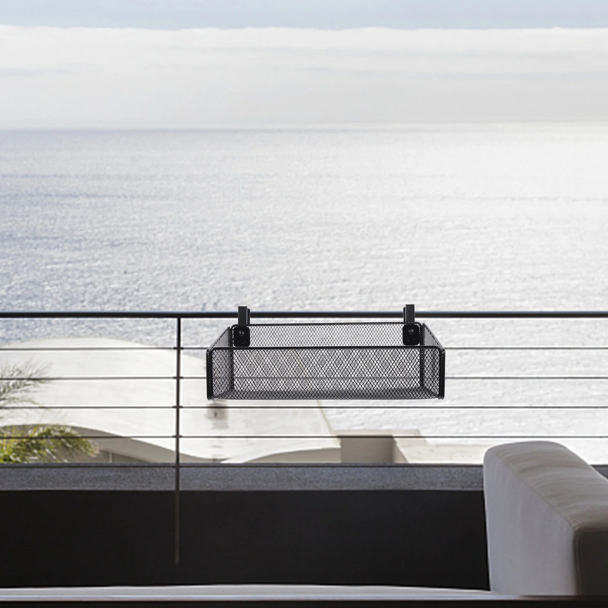 【ベッドサイド用】メタルメッシュ収納バスケット