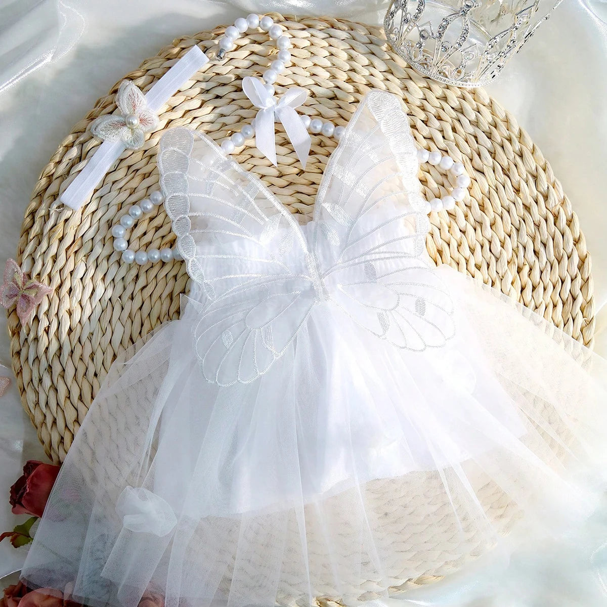 イベント・ハロウィングッズ|新生児用のイベントにぴったり!天使風ドレスセット