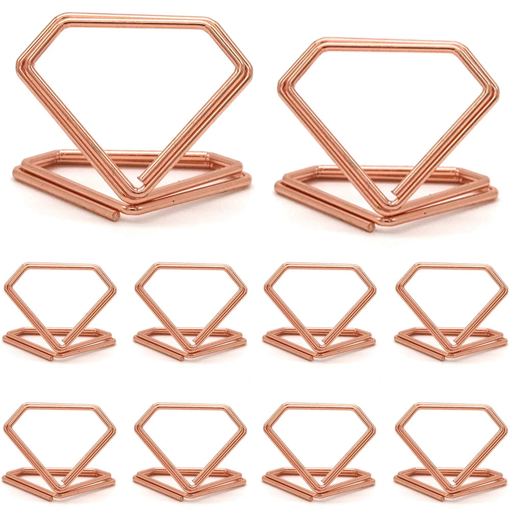 イベント・結婚式装飾|ダイヤ型メタルメモホルダー10個セット