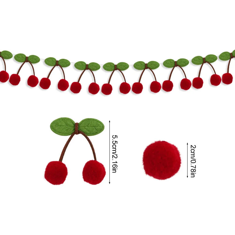 イベント・クリスマス装飾|フェルトボール チェリーガーランド デコレーション