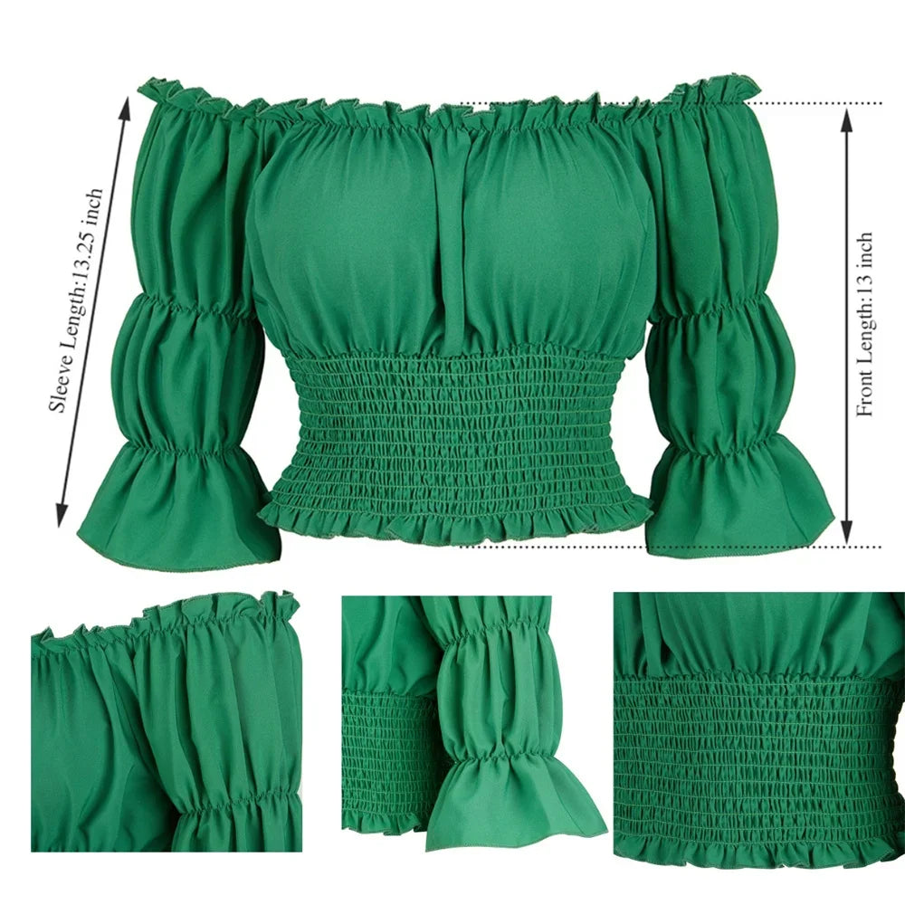 イベント・ハロウィングッズ|シャーリングオフショルダートップス (XS~XXXL)