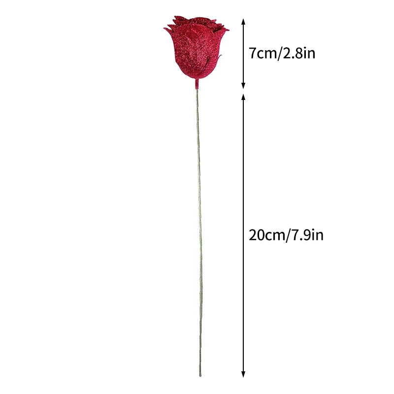 パーティー・インテリア装飾|キラキラ光るローズ・ブーケ用花材(長さ約27㎝)