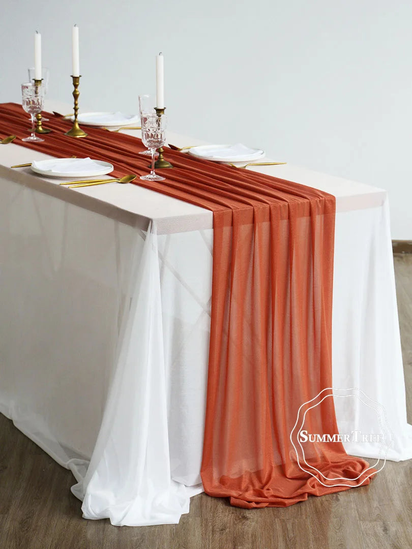 インテリア・パーティ装飾 | シアー生地テーブルランナー| 幅34cm/74cm