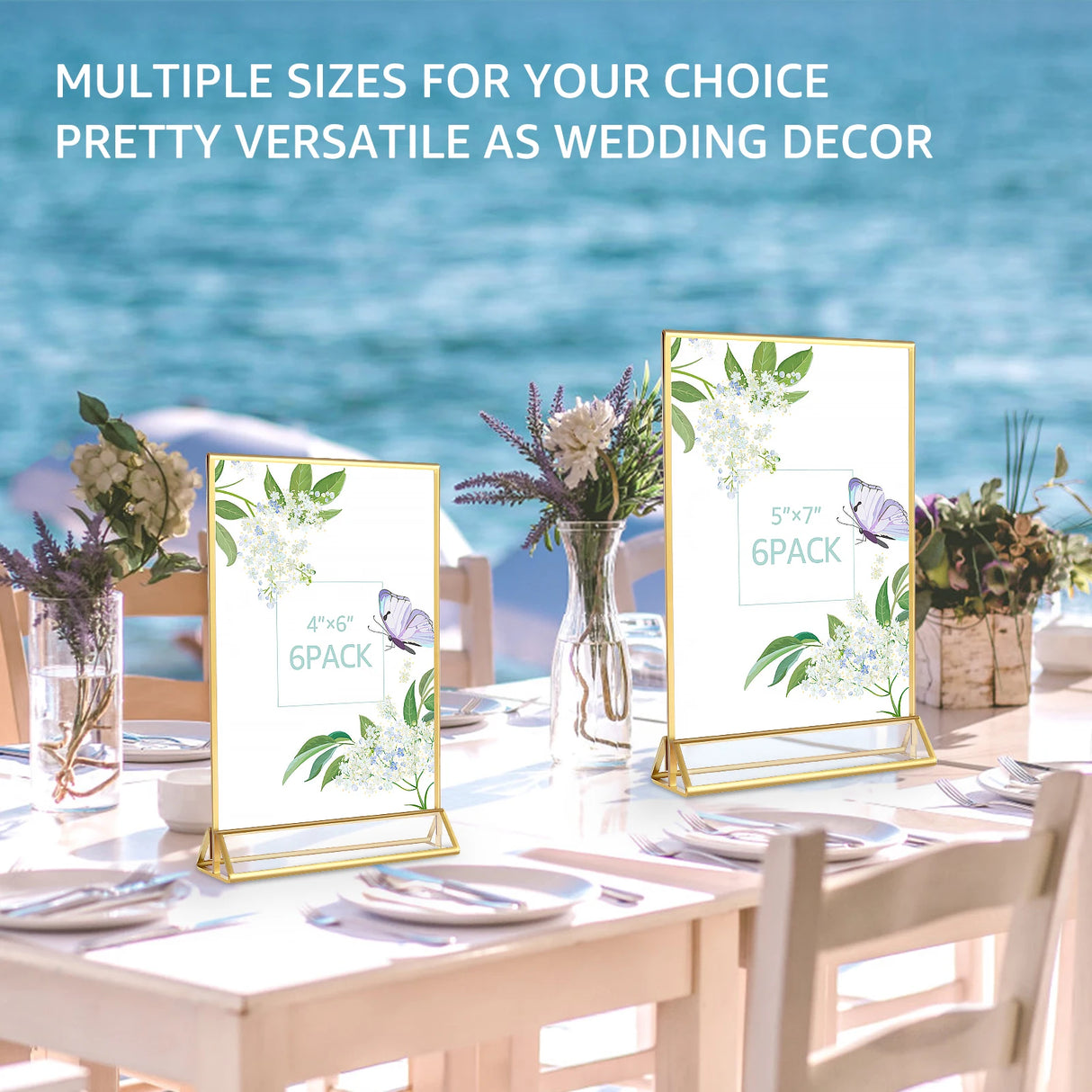 イベント・結婚式装飾|アクリルサインホルダー ゴールド縁