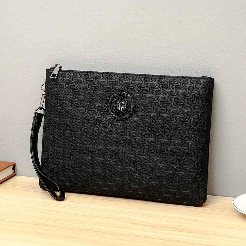 |イベント・ノベルティ用品 | 高品質PUレザーメンズビジネスクラッチバッグ