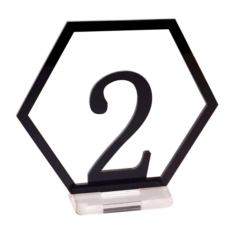 アクリル製六角形テーブル番号サイン