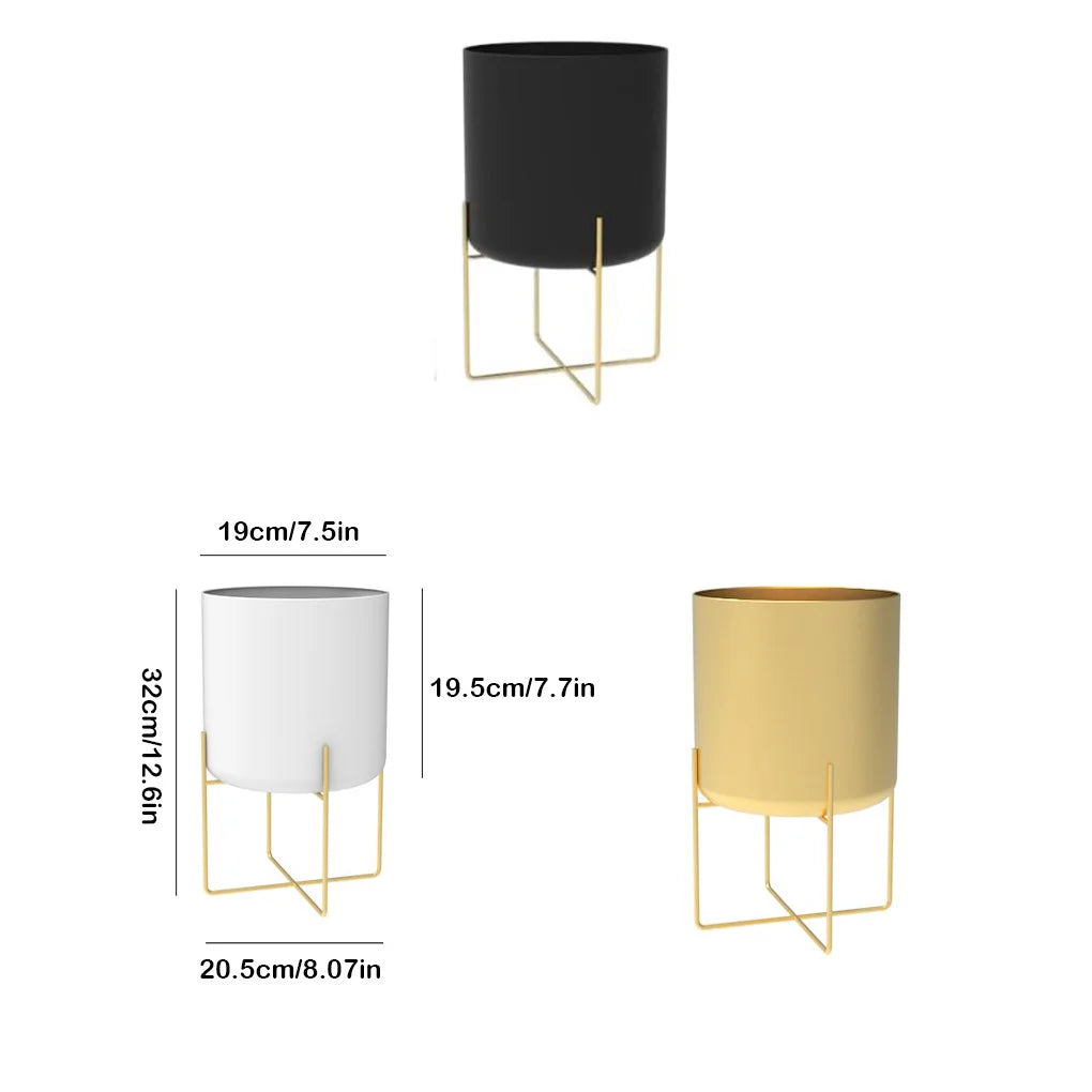 ゴールドプラントスタンド・ポットライト付き・高級ラック・フロアタイプ