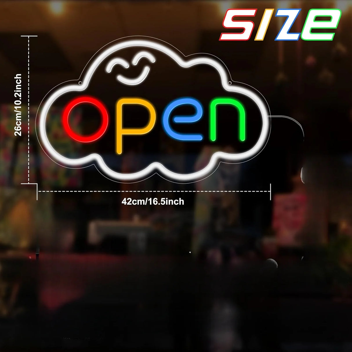 スマイルopen LEDネオンサイン(ネオン看板)