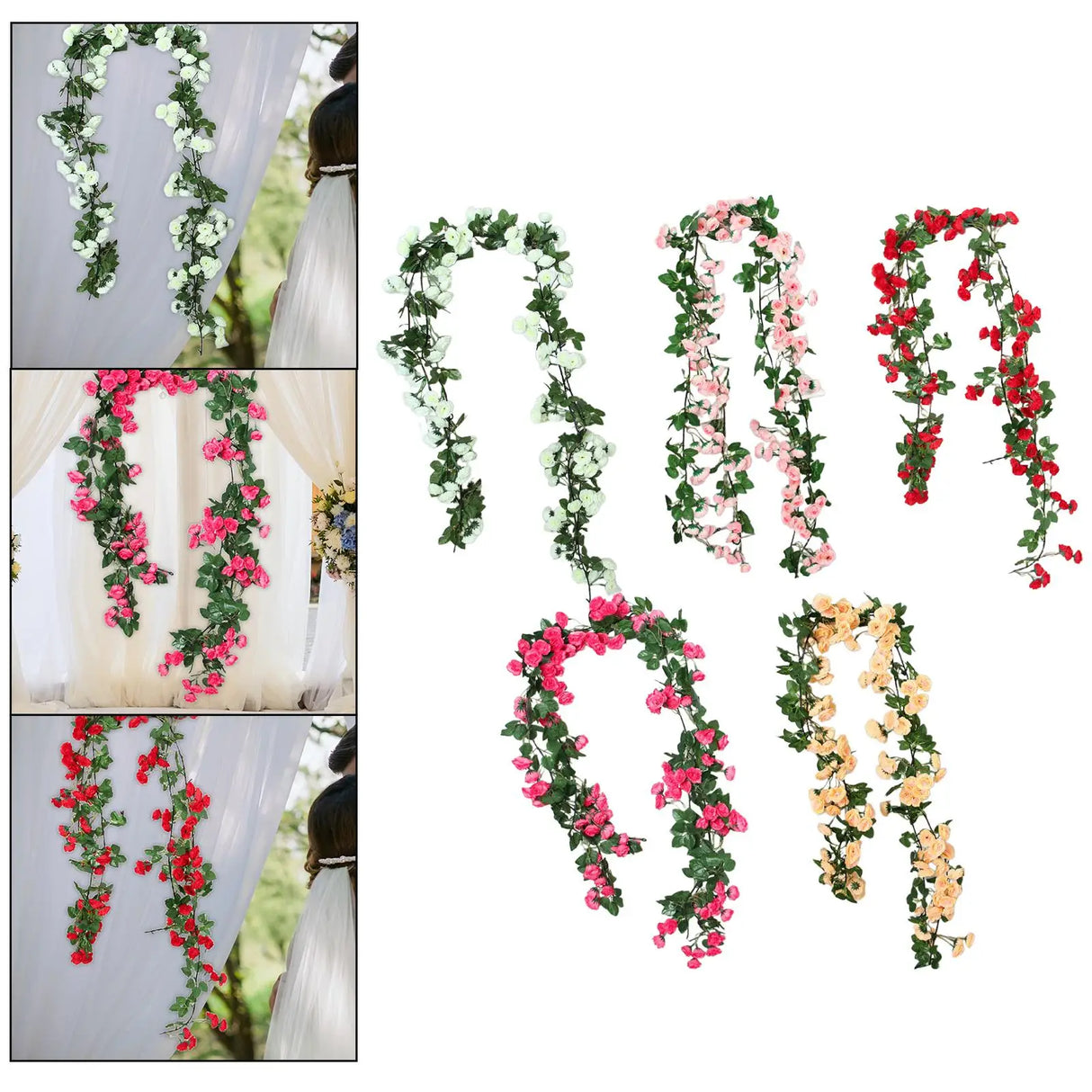 クリスマスガーランド|イベント・パーティー装飾| ローズガーランド 180cm