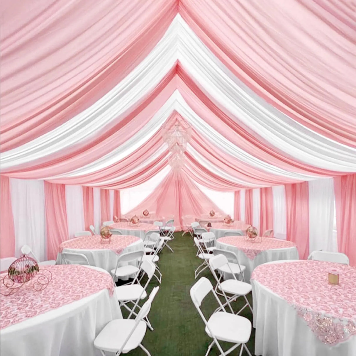 インテリア・パーティ装飾 | シフォン天井ドレープカーテン | 全長3m/6m/10m