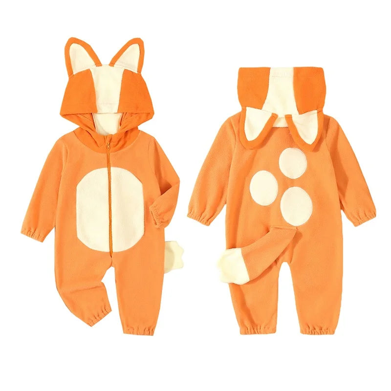 イベント・ハロウィングッズ|キツネ着ぐるみ風ロンパース(70c〜120c)