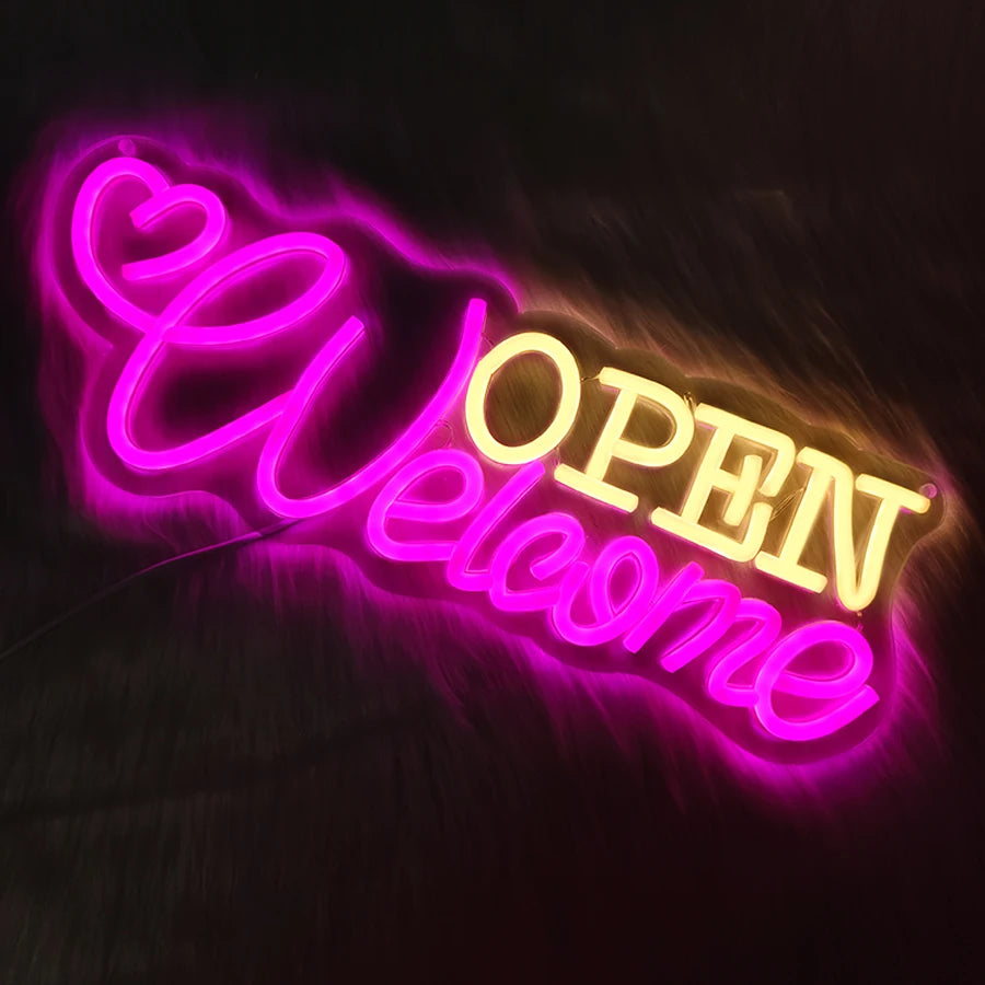 Welcome Open LEDネオンサイン(ネオン看板)