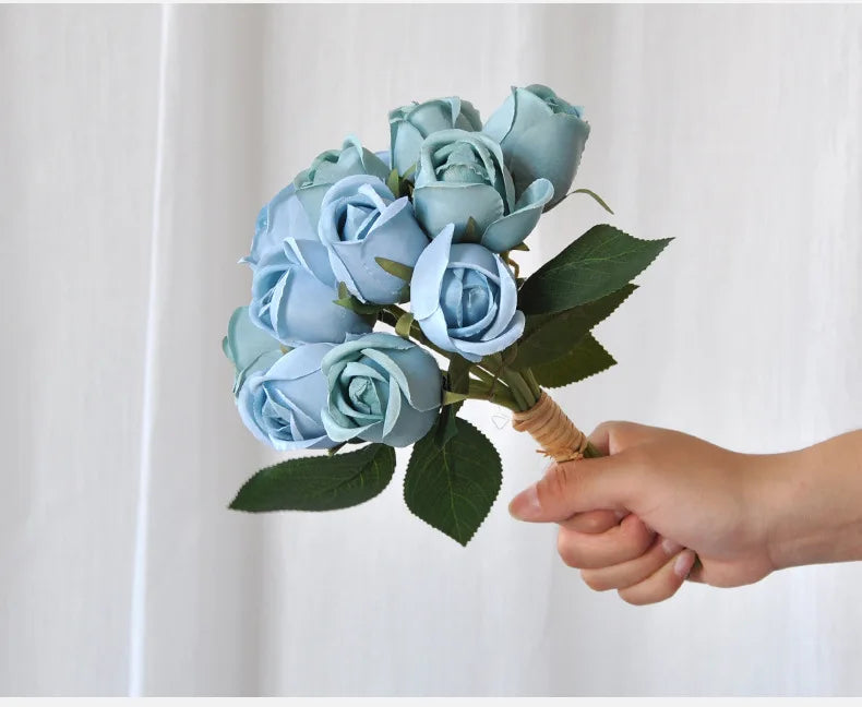 パーティー・インテリア装飾|造花シルクローズブーケ(25cm)