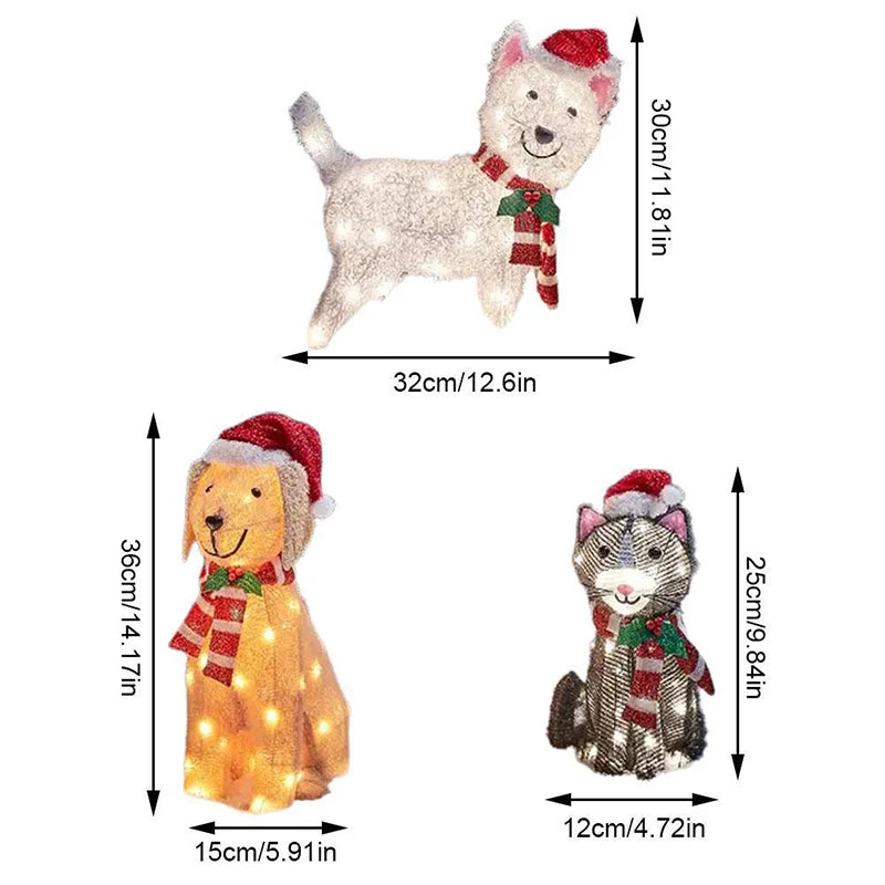 イベント・クリスマス装飾|LEDアクリルプレート型イルミネーション アニマル サンタクロース