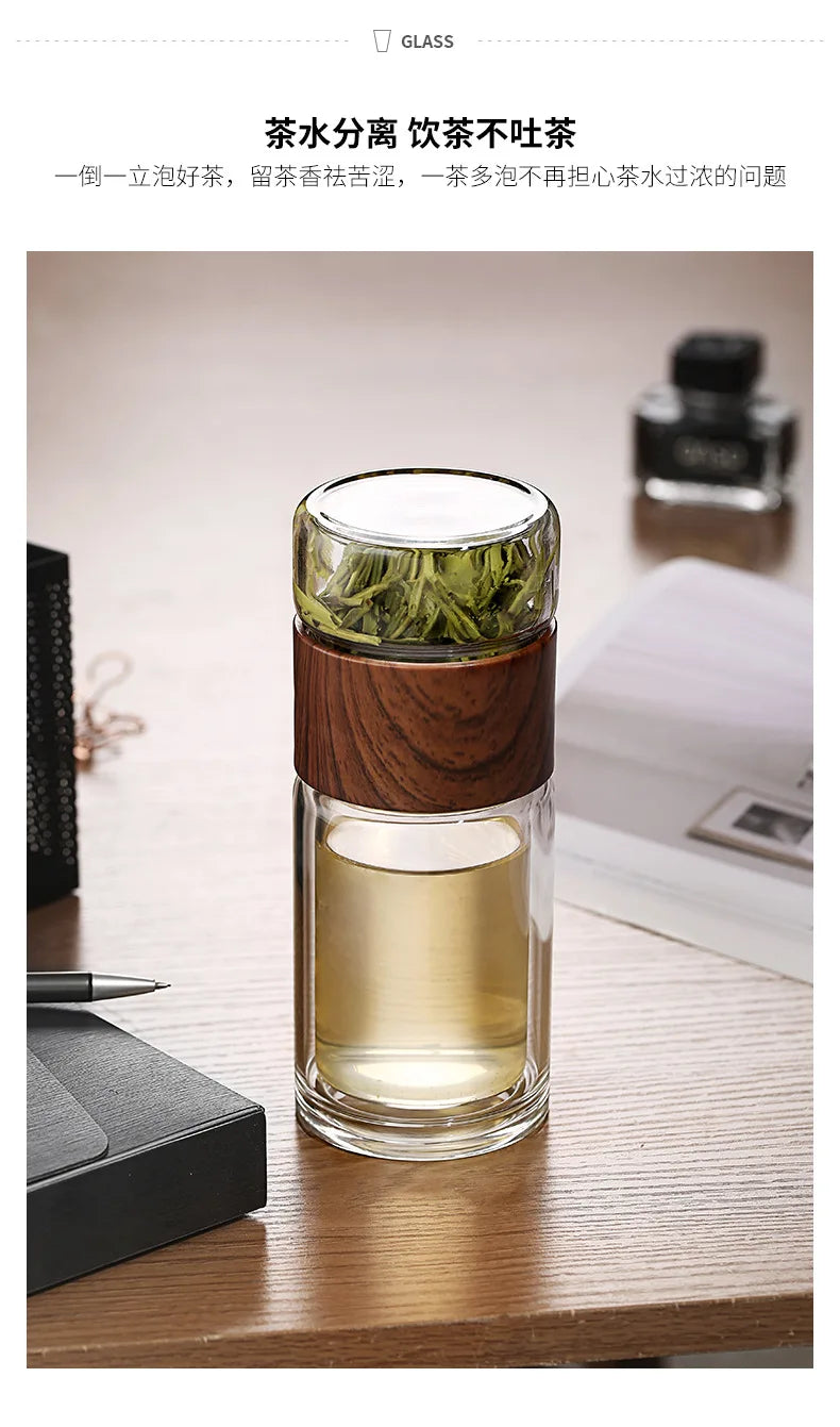 |イベント・ノベルティ用品 | 高品質二重ガラスティーボトル ケース付き