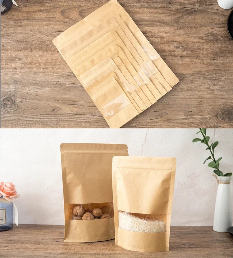 |イベント・ノベルティ用品 | 透明窓・ファスナー付 クラフト製ギフトバック