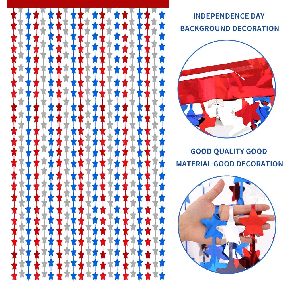 パーティー・インテリア装飾 星条旗風デザイン カーテン アメリカンテーマ